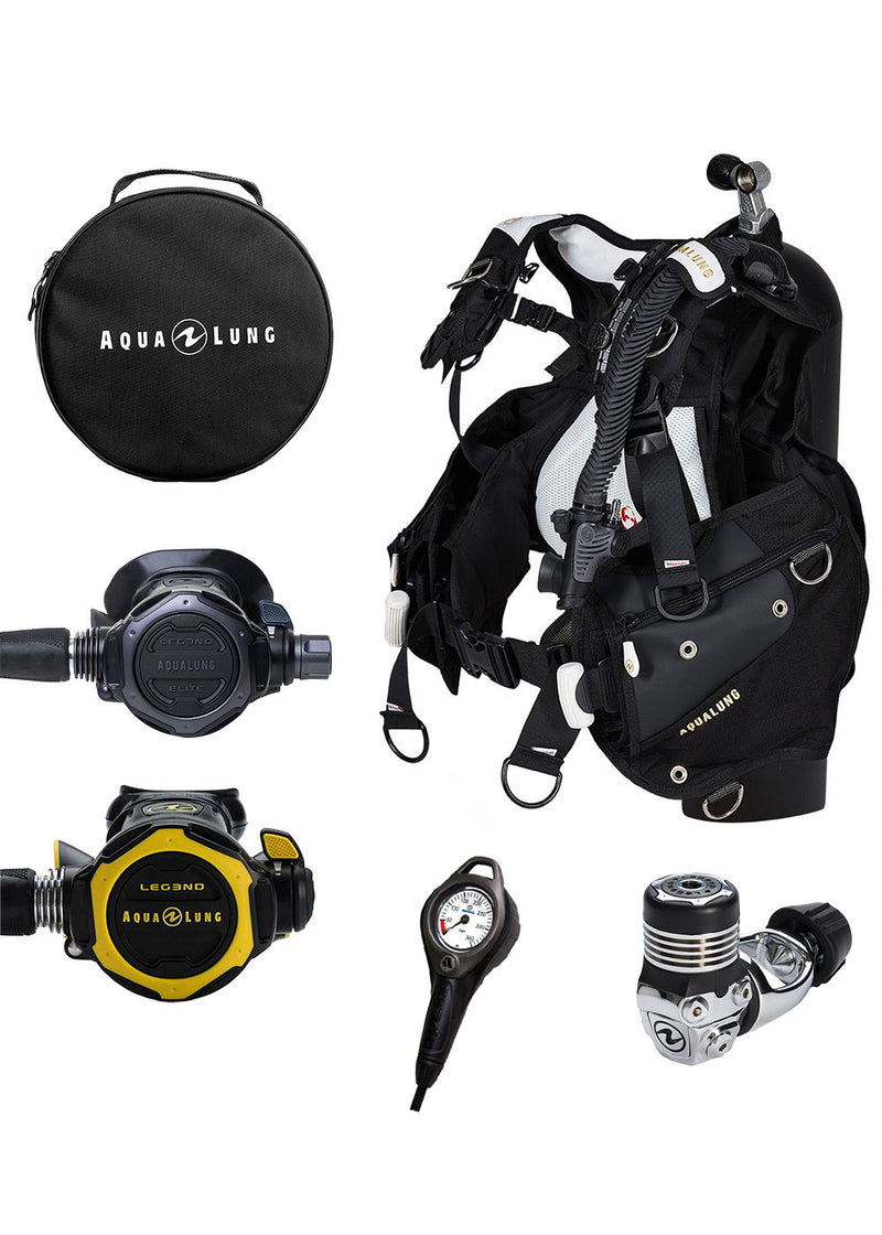 Aqua Lung Womens Axiom & Legend Elite Black Edition Scuba Diving - Combo