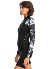 Roxy Womens 2.5mm Elite XT ST Printed Short Sleeve Front Zip Spring Suit