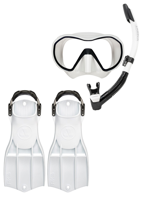 Apeks Mask - Snorkel - Fin Pack - White