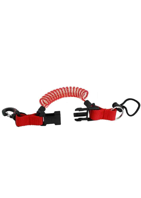 Problue Clip Shock Line Red. Deluxe Plastic Clip one end. Looped Cord other end.