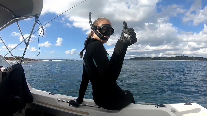 woman spearfisher