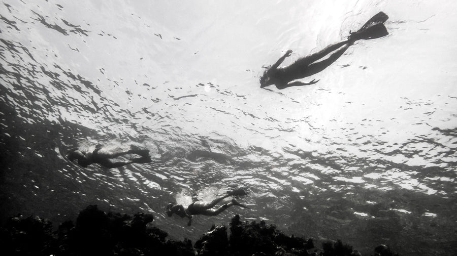 Snorkelling fins for surface swimming