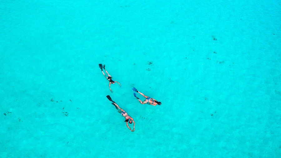 Mask snorkel and fin package