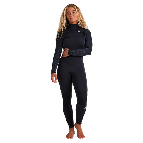 Billabong Womens Synergy 4/3mm CZ Steamer Wetsuit XS / Black