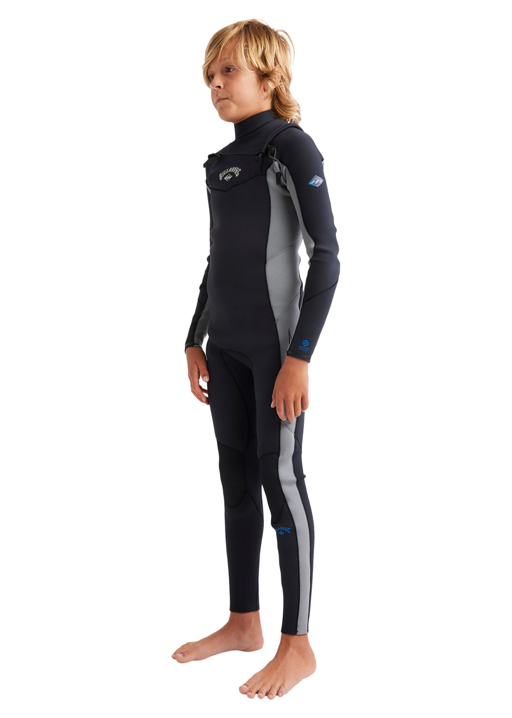 Billabong Boys Absolute 3/2mm C/Z Steamer Wetsuit 6 / Black/Grey