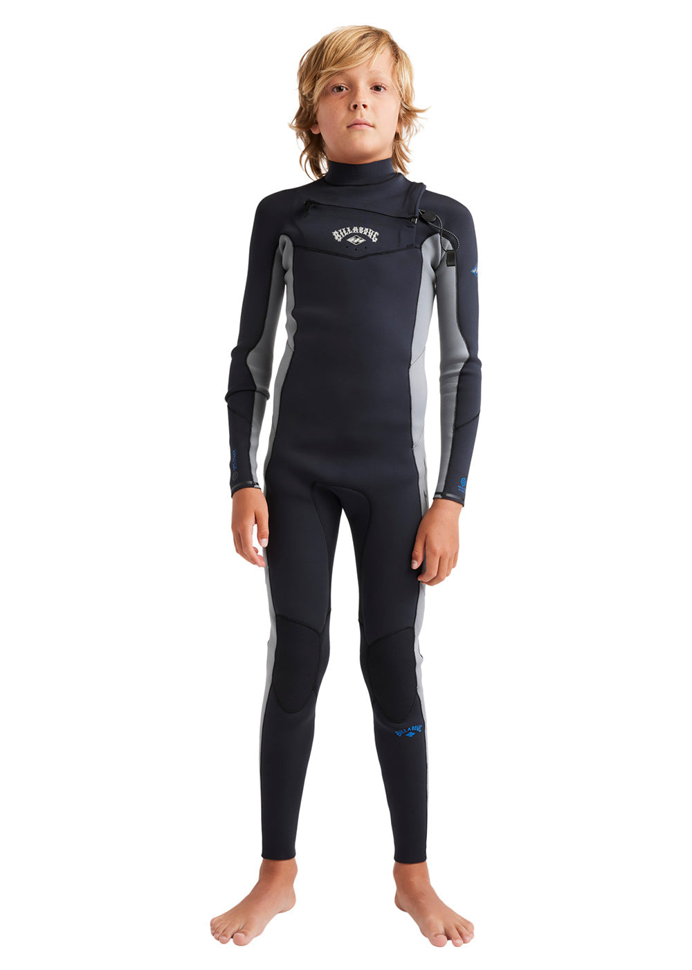Billabong Boys Absolute 3/2mm C/Z Steamer Wetsuit 6 / Black/Grey