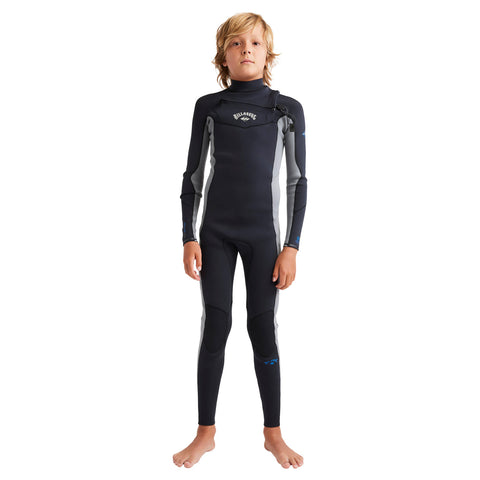 Billabong Boys Absolute 3/2mm C/Z Steamer Wetsuit 6 / Black/Grey