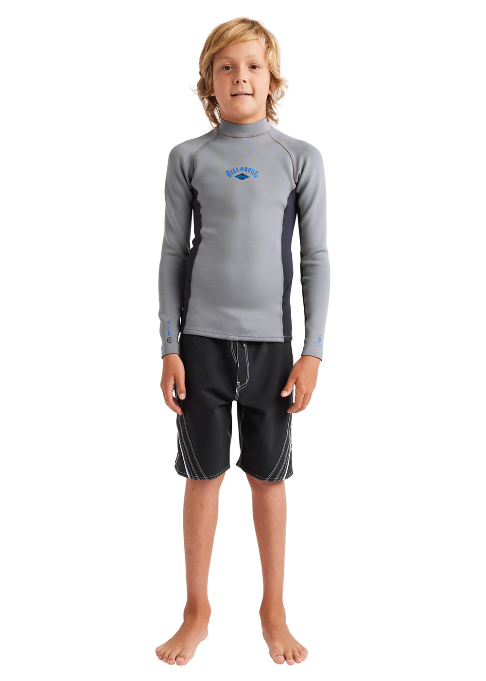 Billabong Boys Absolute 1mm Wetsuit Jacket 8 / Black/Grey