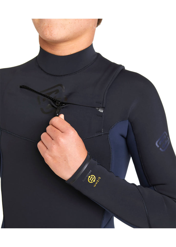 Billabong Boys Absolute Natural 2mm CZ GBS LS Spring Suit Wetsuit 8 / Black/Navy