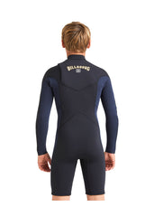 Billabong Boys Absolute Natural 2mm CZ GBS LS Spring Suit Wetsuit 8 / Black/Navy