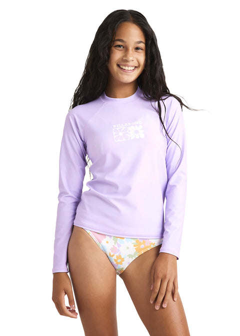 Billabong Girls LS Lycra Rash Guard 6 / Lilac