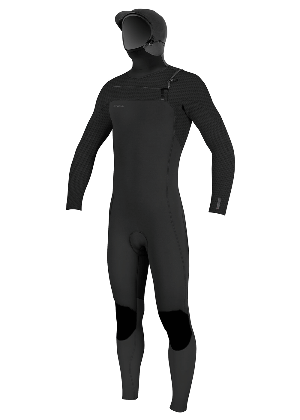 O'Neill Mens Hyperfreak 5/4+mm Chest Zip W/ Hood Steamer Wetsuit