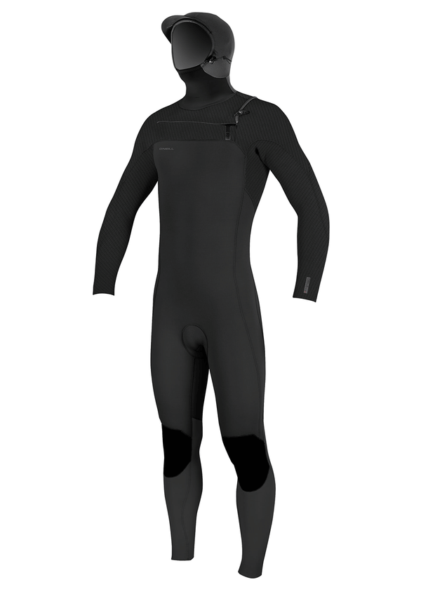 O'Neill Mens Hyperfreak 5/4+mm Chest Zip W/ Hood Steamer Wetsuit