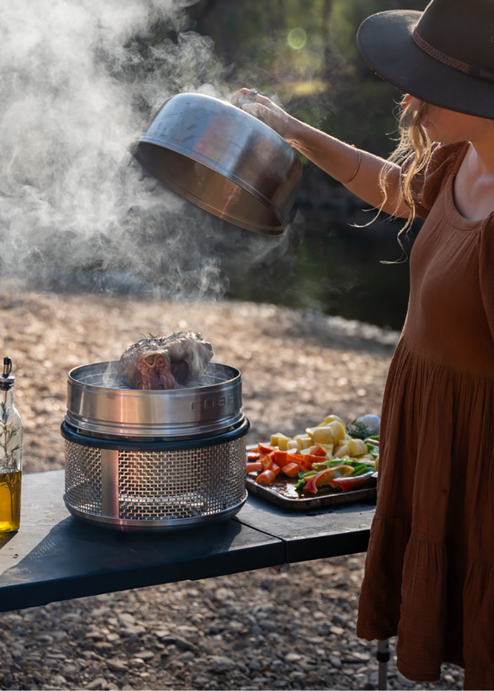 COBB Dome Extension with Chicken Roasting Stand in box
