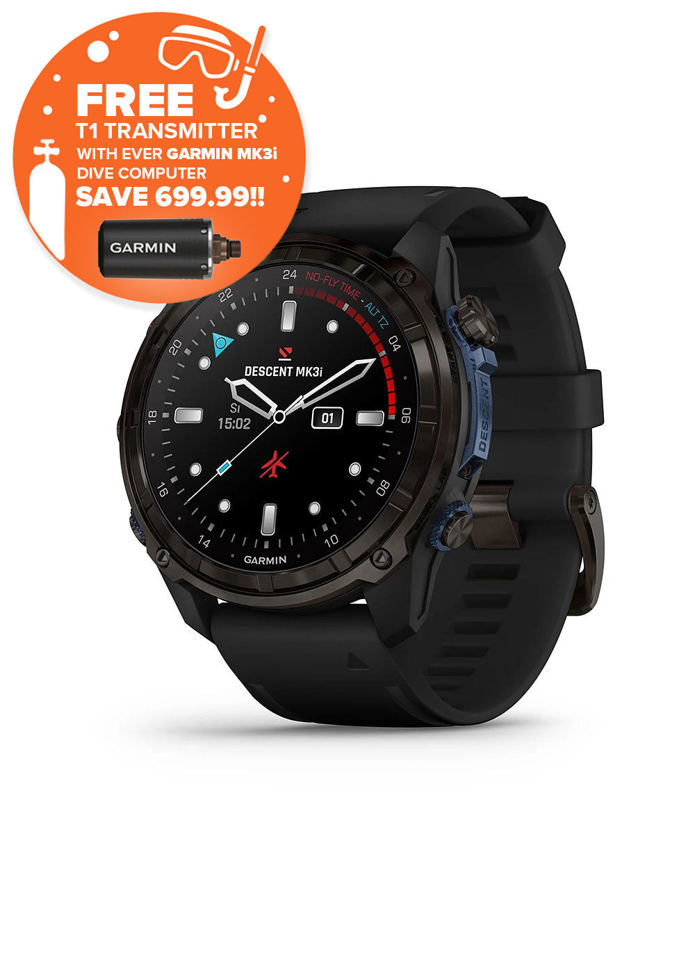 Garmin Descent MK3i 43mm Ti/BLK Dive Computer