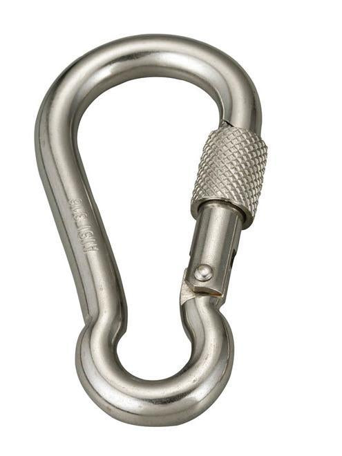 Problue 316S Marine Stainless Steel Carabiner Extra Large with Screw Gate 100mm(3.93inch)