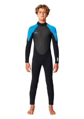 ONeill Boys Reactor 2 3/2mm Back Zip Steamer Wetsuit 6 / Black/Blue