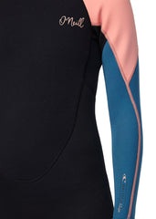 ONeill Girls Reactor 2 3/2mm BZ Steamer Wetsuit 6 / Black/Peach