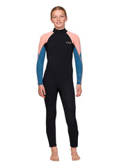 ONeill Girls Reactor 2 3/2mm BZ Steamer Wetsuit 6 / Black/Peach