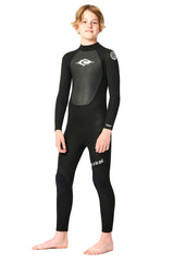 Rip Curl Kids Omega 3/2mm GBS BZ Steamer Wetsuit 6 / Black