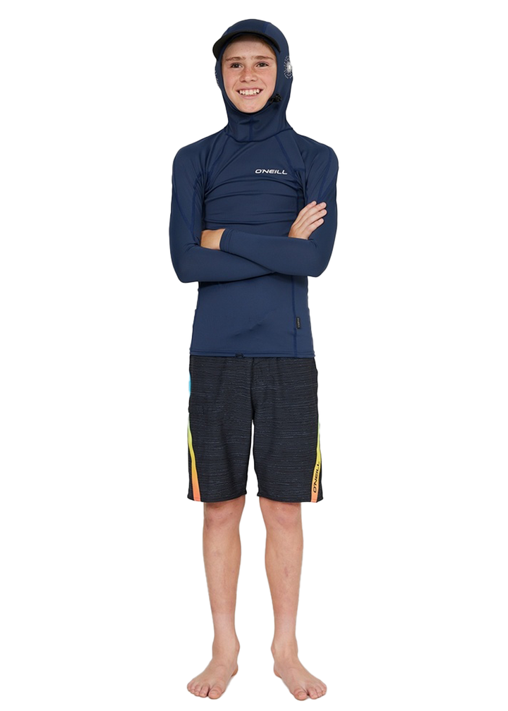 ONeill Boys Trvlr UV LS Lycra Hooded Rashie