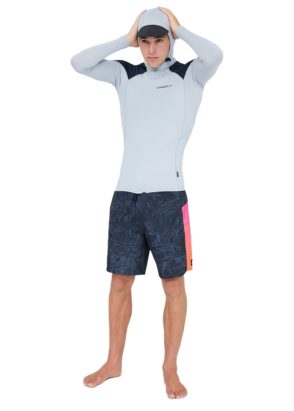 ONeill Mens Trvlr UV LS Lycra Hooded Rashie