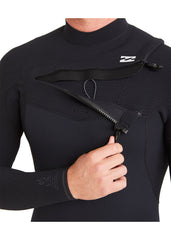 Billabong Mens 3/2mm Furnace Comp Chest Zip Steamer Wetsuit