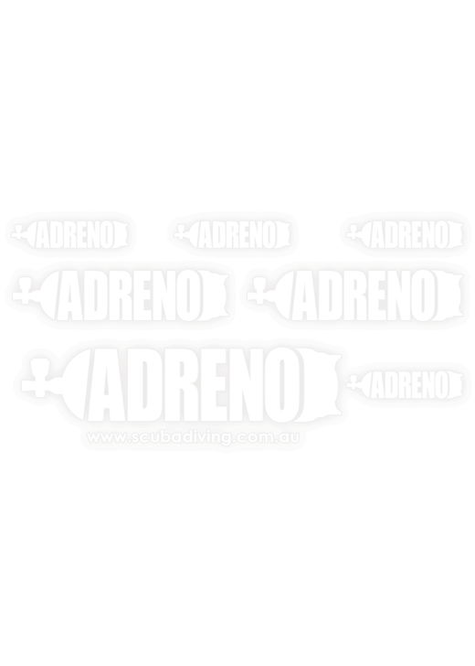 ADRENO SCUBA Sticker Sheet Small- White