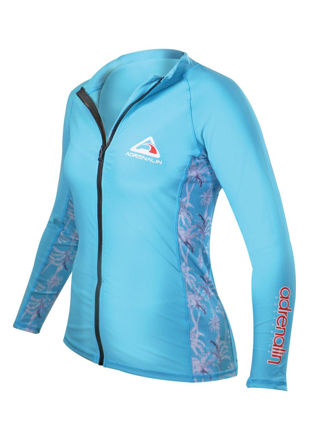 Adrenalin Womens Zip Up LS Rash Guard