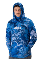 Adreno Hooded Boat Shirt - Blue Camo