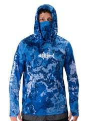 Adreno Hooded Boat Shirt - Blue Camo