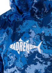 Adreno Hooded Boat Shirt - Blue Camo