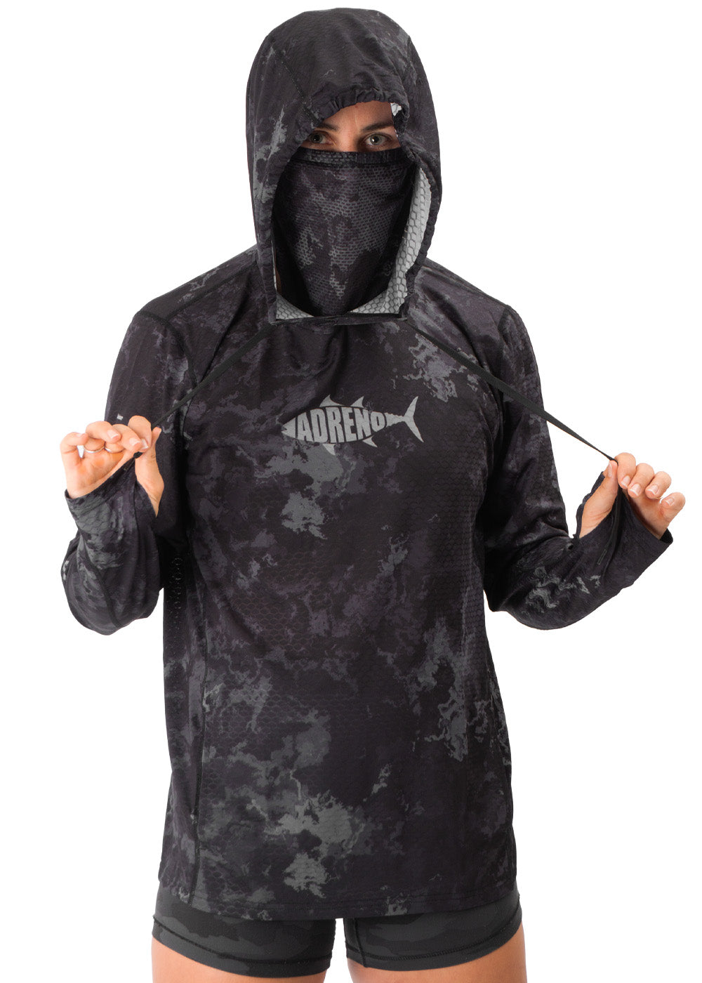 Adreno Hooded Boat Shirt - Dark Grey Camo