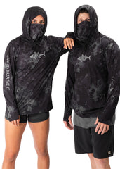 Adreno Hooded Boat Shirt - Dark Grey Camo