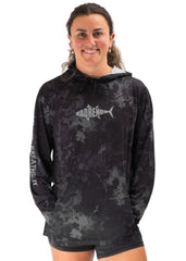 Adreno Hooded Boat Shirt - Dark Grey Camo