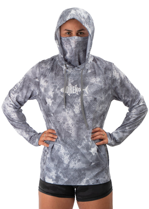 Adreno Hooded Boat Shirt - Light Grey Camo