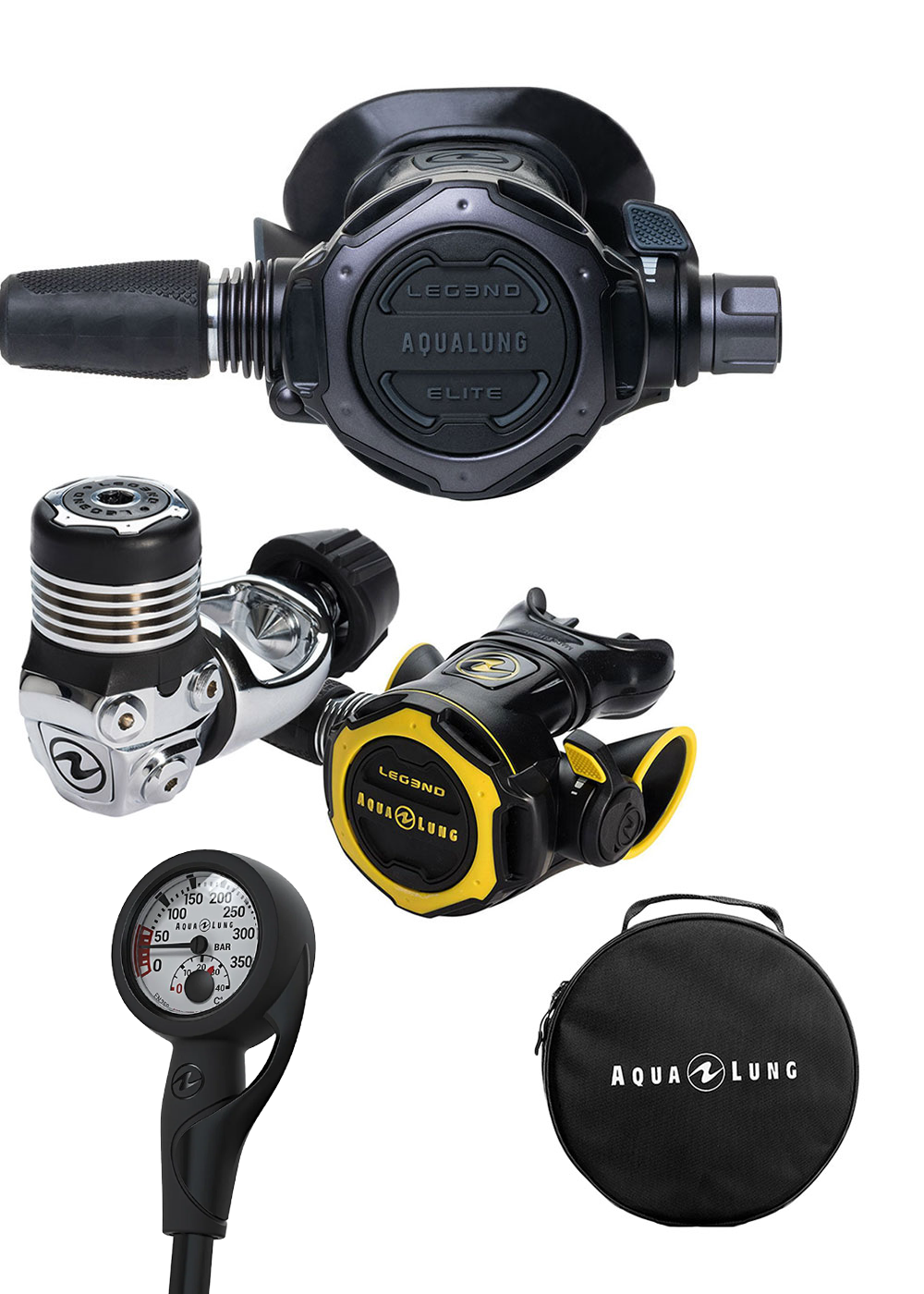 Aqua Lung Legend 3 Elite Black Edition Regulator Set - Yoke