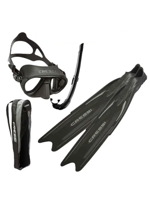 Cressi Gara Professional LD Mask, Snorkel, Fin Set