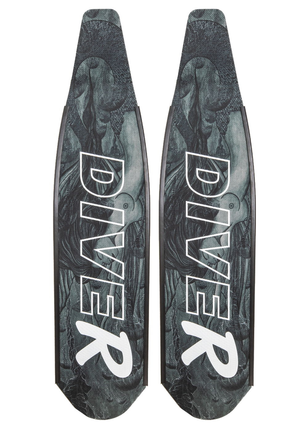 DiveR Spearfishing Blades Carbon Monochrome Mermaid