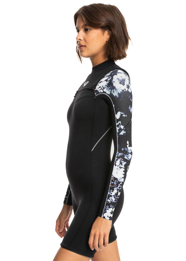 Roxy Womens 2.5mm Elite XT ST Printed Short Sleeve Front Zip Spring Suit