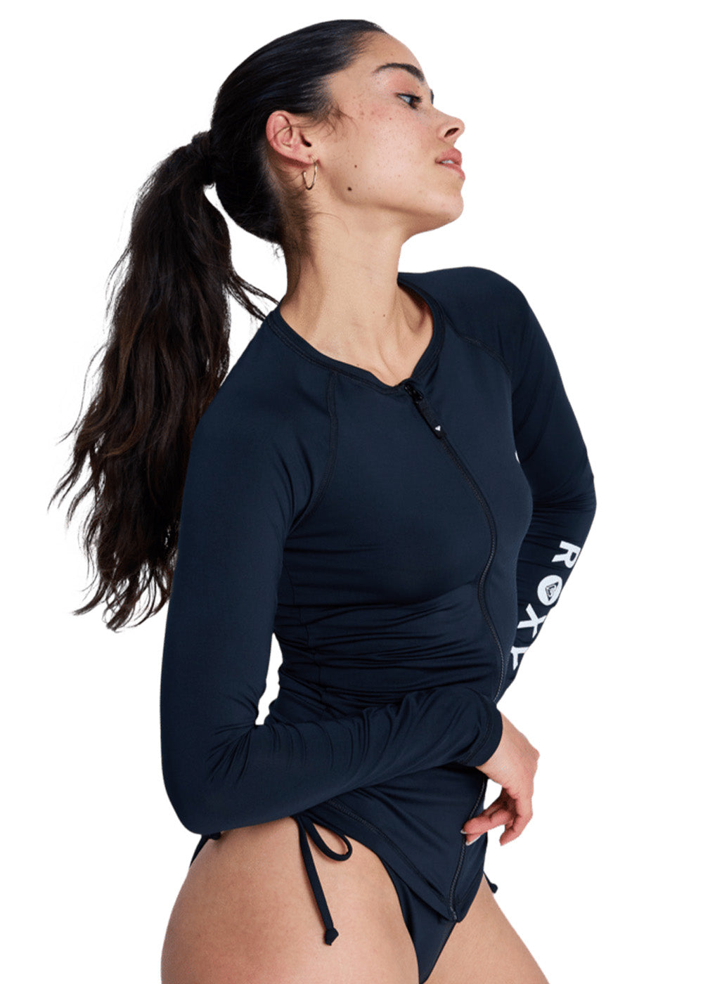 Roxy Womens Essentials Lycra Zipper LS Rashie