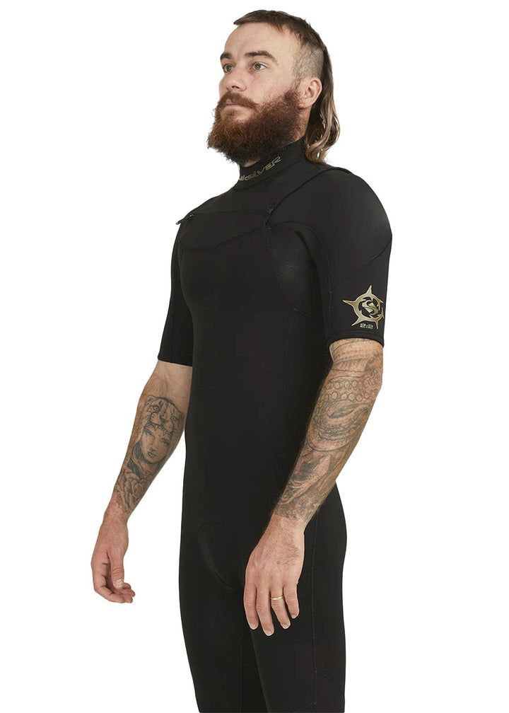 Quiksilver Mens Everyday Sessions MW 2/2mm Short Sleeve Chest Zip Steamer Wetsuit
