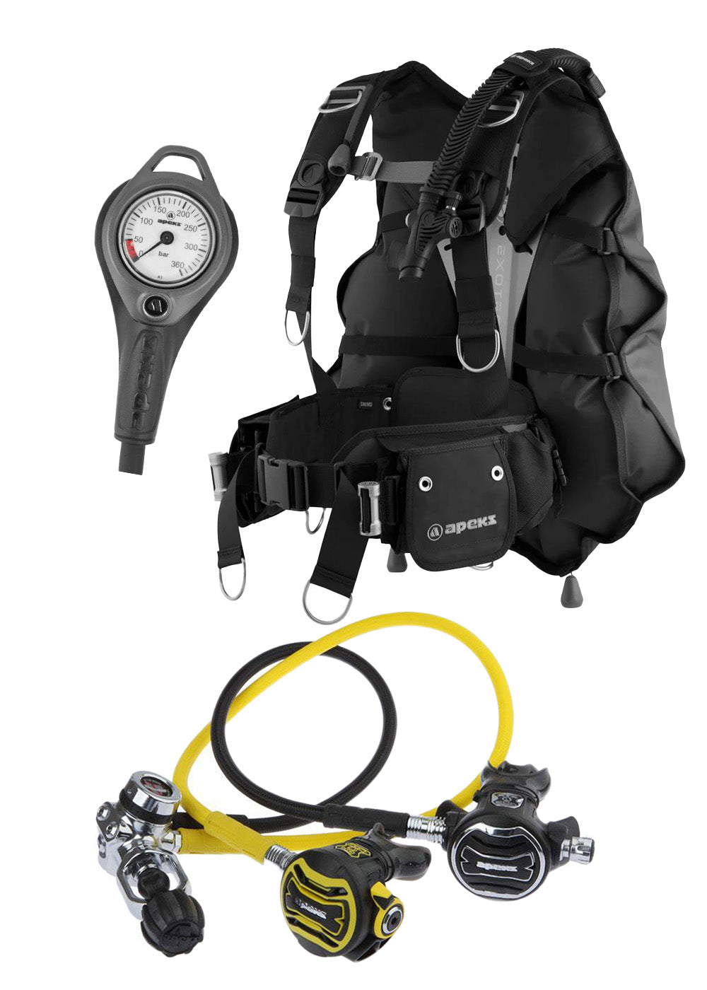 Apeks Exotec BCD and XTX 200 Combo Regulator Scuba Diving Pack