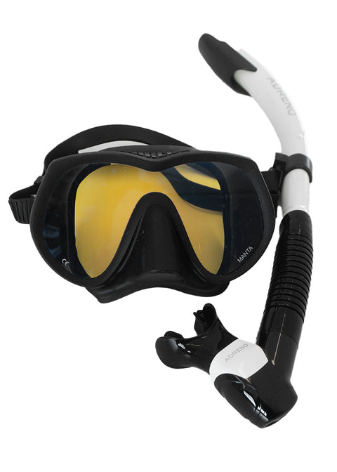 Adreno Manta Tinted Mask and White Snorkel - Combo (Demo Gear)