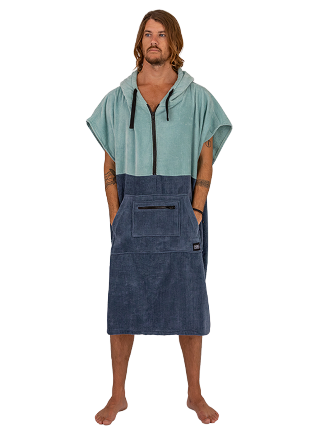 Ocean &amp; Earth Mens Horizon Zipper Hooded Towel
