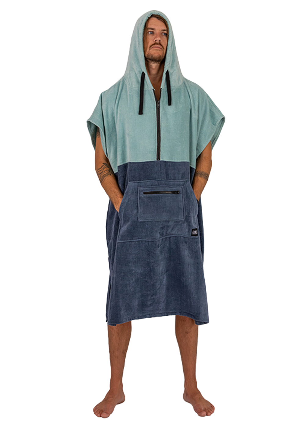 Ocean &amp; Earth Mens Horizon Zipper Hooded Towel