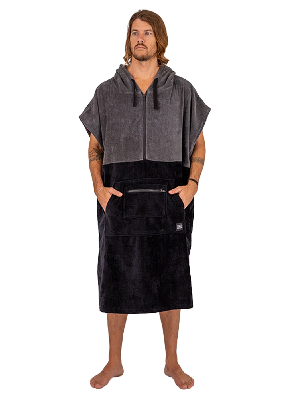 Ocean &amp; Earth Mens Horizon Zipper Hooded Towel