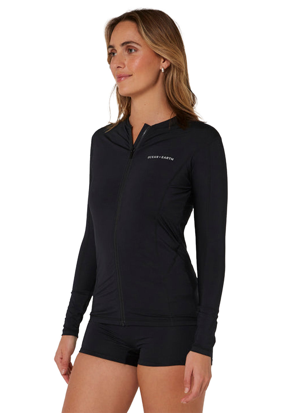 Ocean &amp; Earth Womens Oceana Zipper LS Lycra Rashie