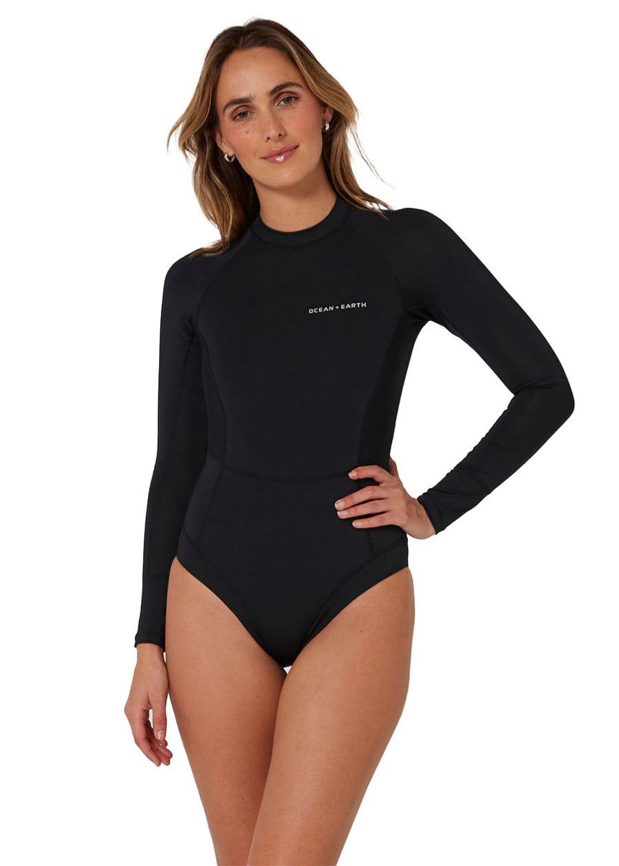 Ocean & Earth Womens Oceana LS Lycra Full Piece Swimsuit