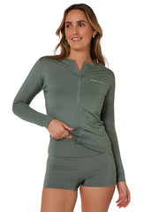 Ocean & Earth Womens Oceana Zipper LS Lycra Rashie